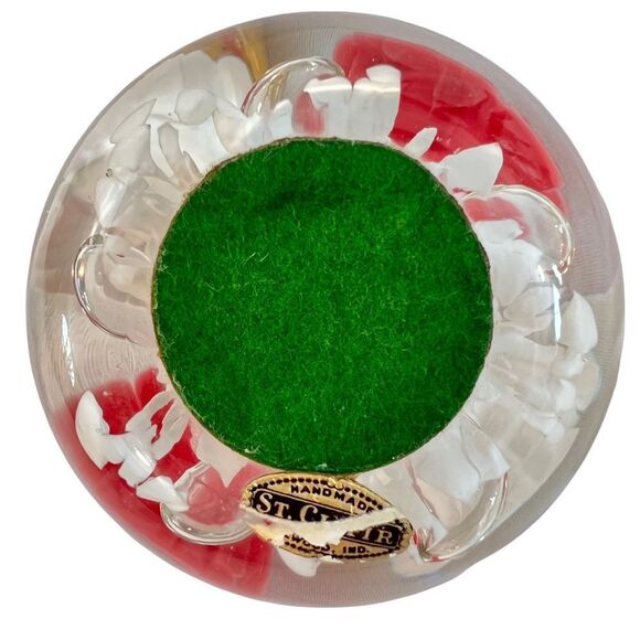 VINTAGE 1977 ST. CLAIR ART GLASS PAPERWEIGHT PEN HOLDER HAND BLOWN - Picture 4 of 11